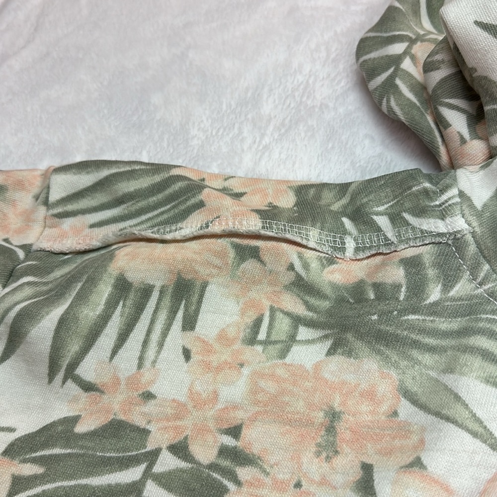 Ron Jon Surf Shop Cropped Tropical Leaf Hoodie Boxy Fit Cotton Blend NWT Small - Picture 11 of 15